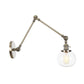 Frendorf | Globe Klar/Amber Glas Wandmontierter Beleuchtung Vintage 1 Licht Innen Sconces in Messing/Chrom/Schwarz mit Verstellbarem Arm, 8"+8"/8"+8"+8" L