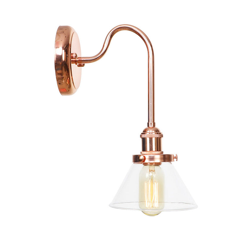 Frendorf | 1 Lichtkegel Wandlamp Vintage Helder/Amber Glas Wandverlichting Armatuur voor Woonkamer