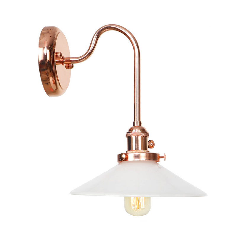 Frendorf | Kupferschale/gelochte Wandleuchte Vintage Weiß/Klares Glas 1 Licht Innenwandleuchte