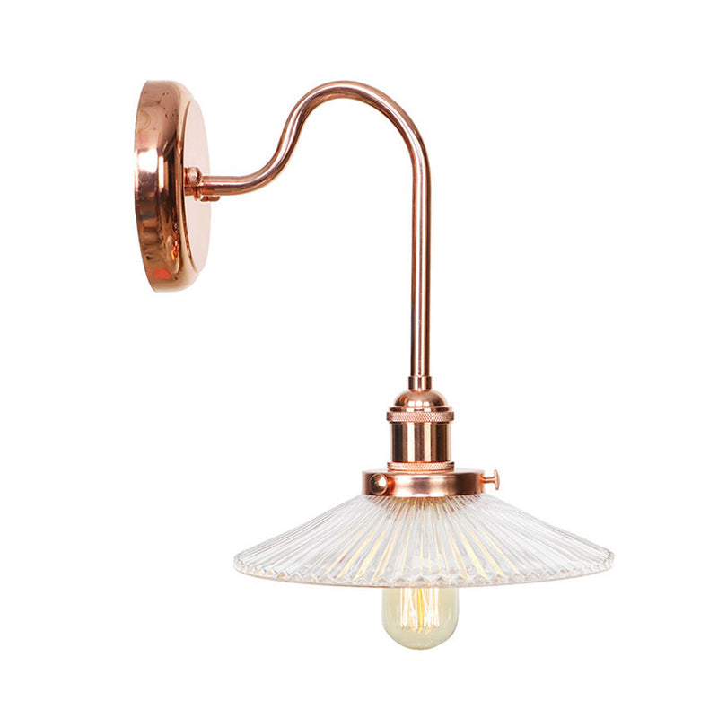 Frendorf | Kupferschale/gelochte Wandleuchte Vintage Weiß/Klares Glas 1 Licht Innenwandleuchte