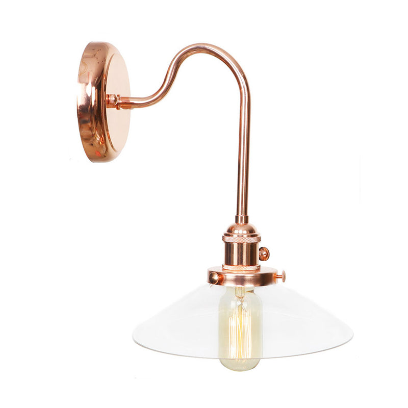 Frendorf | Kupferschale/gelochte Wandleuchte Vintage Weiß/Klares Glas 1 Licht Innenwandleuchte