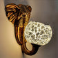 Frendorf | Globe Wandbevestigde Licht 1 Licht Handgesneden Glas Barok Sconces in Rood/Geel/Blauw met Olifant Decop voor Buiten