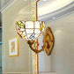 Frendorf | Druif/Bloesem Vanity Verlichtingsarmatuur 1 Licht Geel Art Glass Victoriaanse Wandlamp in Messing voor Badkamer