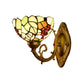 Frendorf | Druif/Bloesem Vanity Verlichtingsarmatuur 1 Licht Geel Art Glass Victoriaanse Wandlamp in Messing voor Badkamer