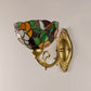 Frendorf | Druif/Bloesem Vanity Verlichtingsarmatuur 1 Licht Geel Art Glass Victoriaanse Wandlamp in Messing voor Badkamer