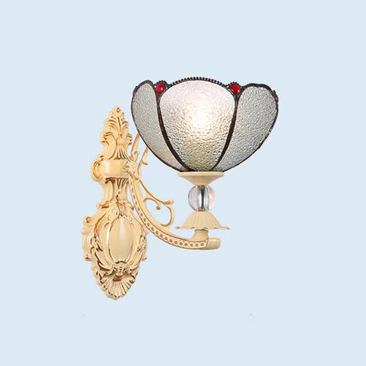 Frendorf | Tiffany Blossom Wandmontage Verlichting 1 Licht Handgesneden Glas Wandlamp Fixture in Wit/Oranje/Roze voor Gang