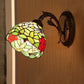 Frendorf | 1 Licht Wandgemonteerde Verlichting Barok Stylische Koepel Gevlochten Kunstglas Wandlamp in Rood/Geel/Blauw voor Woonkamer