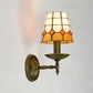 Frendorf | Tiffany Raster Gemustertes Wandbeleuchtung Fixture 1 Licht Handgeschnittenes Glas Wandleuchte in Orange/Blau/Grün