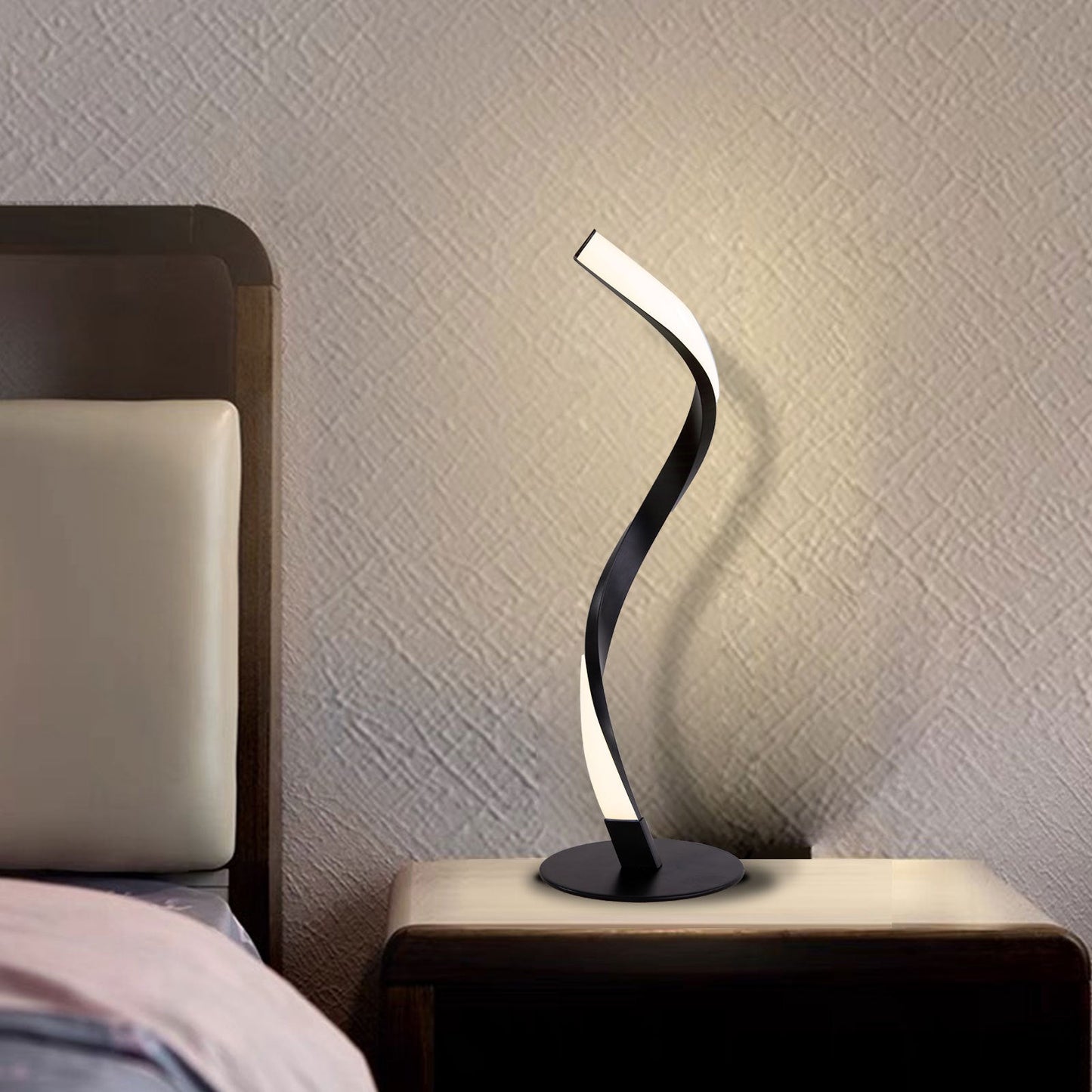 Moderne Minimalistische Aluminium Spiralstreifen LED Tischlampe Für Zuhause Büro