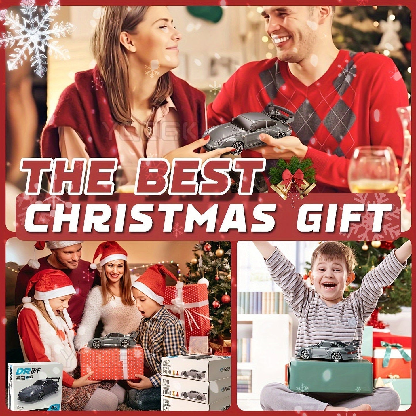 Frendorf | 1:24 RC Drift Auto | 4WD, LED-Räder & USB wiederaufladbar für Innen- und Außenrennen Spaß