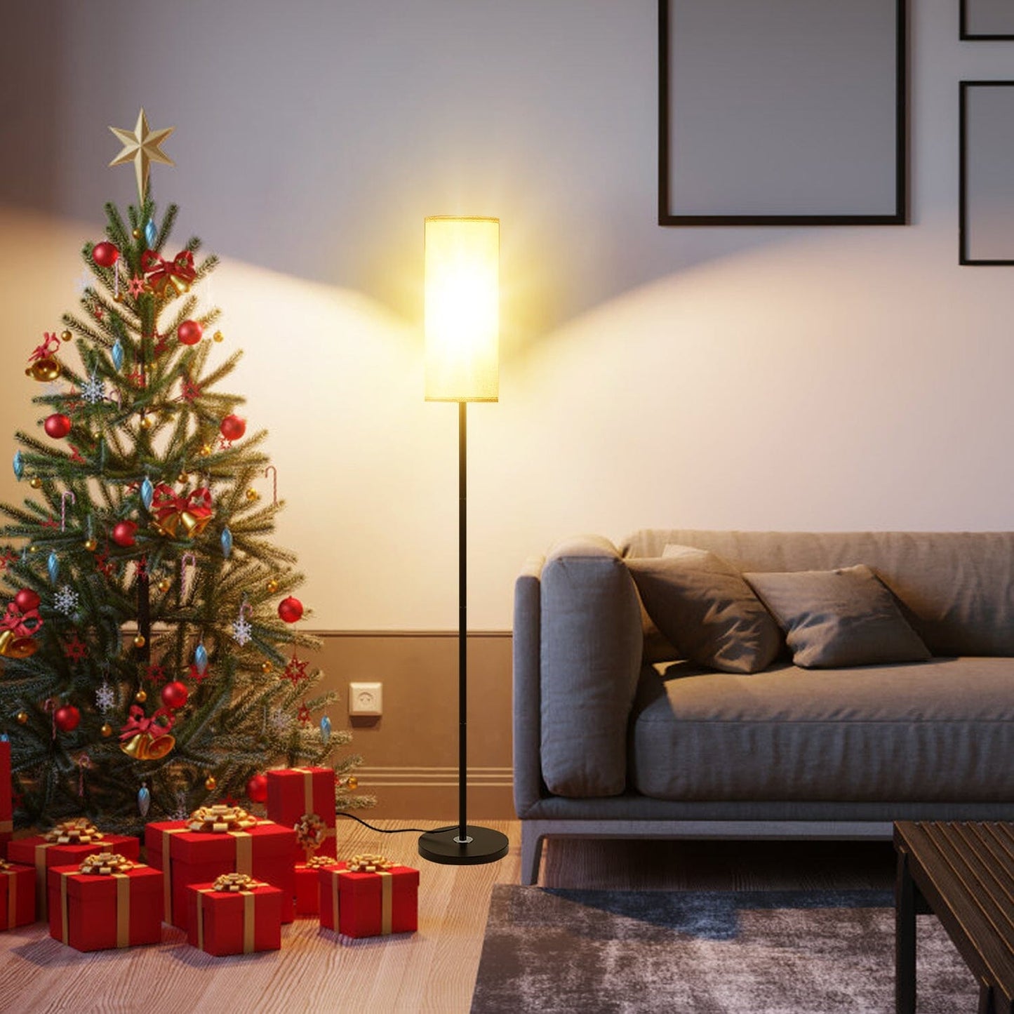 Frendorf | 3200K Warmgelbes Licht Moderne Stehlampe mit Fußschalter 6W Glühbirne