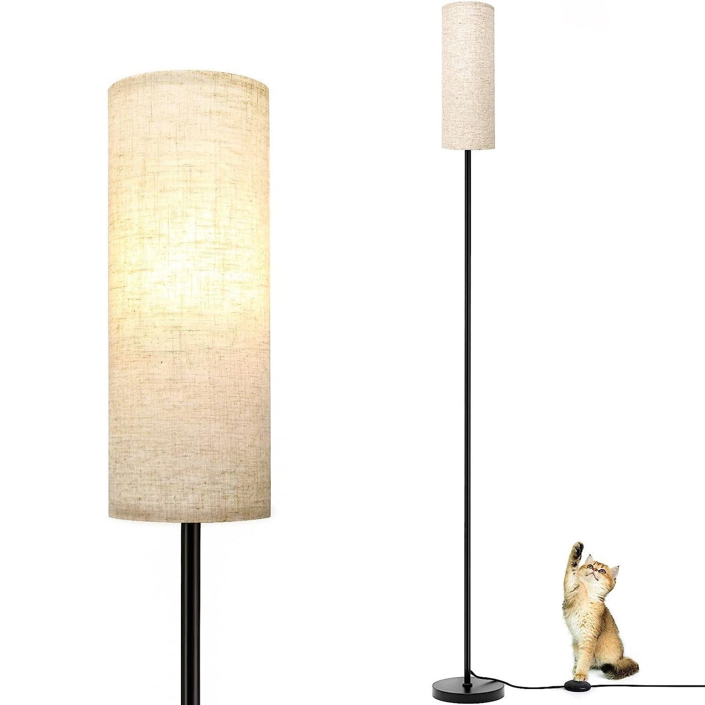 Frendorf | 3200K Warmgelbes Licht Moderne Stehlampe mit Fußschalter 6W Glühbirne