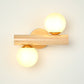 Frendorf | Wandlampe Tube Japanisches Holz 2 Köpfe Beige Wandleuchte mit Milchglas-Schirm