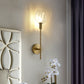 Frendorf | Klarer Glasbecher Wandleuchte Modern 1 Kopf Wandmontierte Lampe in Gold mit Metallbleistiftarm