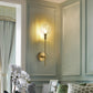 Frendorf | Klarer Glasbecher Wandleuchte Modern 1 Kopf Wandmontierte Lampe in Gold mit Metallbleistiftarm