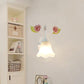 Frendorf | Ivoor Glazen Bloem Wandlamp Platteland 1 Hoofd Woonkamer Wandverlichting Armatuur in Wit/Roze/Blauw