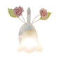 Frendorf | Ivoor Glazen Bloem Wandlamp Platteland 1 Hoofd Woonkamer Wandverlichting Armatuur in Wit/Roze/Blauw