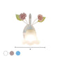 Frendorf | Ivoor Glazen Bloem Wandlamp Platteland 1 Hoofd Woonkamer Wandverlichting Armatuur in Wit/Roze/Blauw