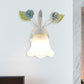 Frendorf | Ivoor Glazen Bloem Wandlamp Platteland 1 Hoofd Woonkamer Wandverlichting Armatuur in Wit/Roze/Blauw