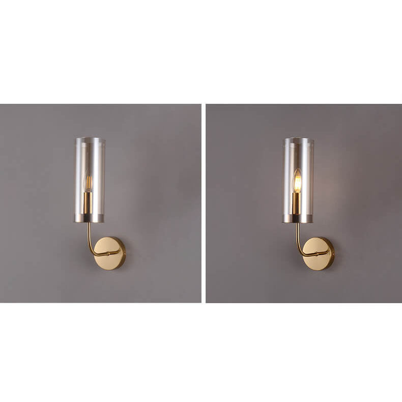Frendorf | AstraGlas | Glas-Eisen Wandleuchte | 1- oder 2-flammig | Cognac & Hellblau