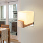 Frendorf | Moderne 1 Kop Wandschijnlicht Houten Vierkante Wandgemonteerde Verlichting met Witte Glazen Schaal
