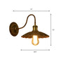 Frendorf | Metall Wandlampe mit gewelltem Rand Antikstil 1-Birne Wetterkupfer Wandlicht mit Gänsehautarm