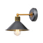 Frendorf | Cone Shade Wandlamp Vintage Stijl Metaal 1 Lamp Zwart en Goud Wand Sconces Verlichting
