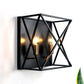 Frendorf | Vierkant metalen wandlamparmatuur boerenstijl 2 lampen zwarte afwerking wandlamp met draadframe