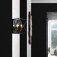 Frendorf | Vierkant metalen wandlamparmatuur boerenstijl 2 lampen zwarte afwerking wandlamp met draadframe