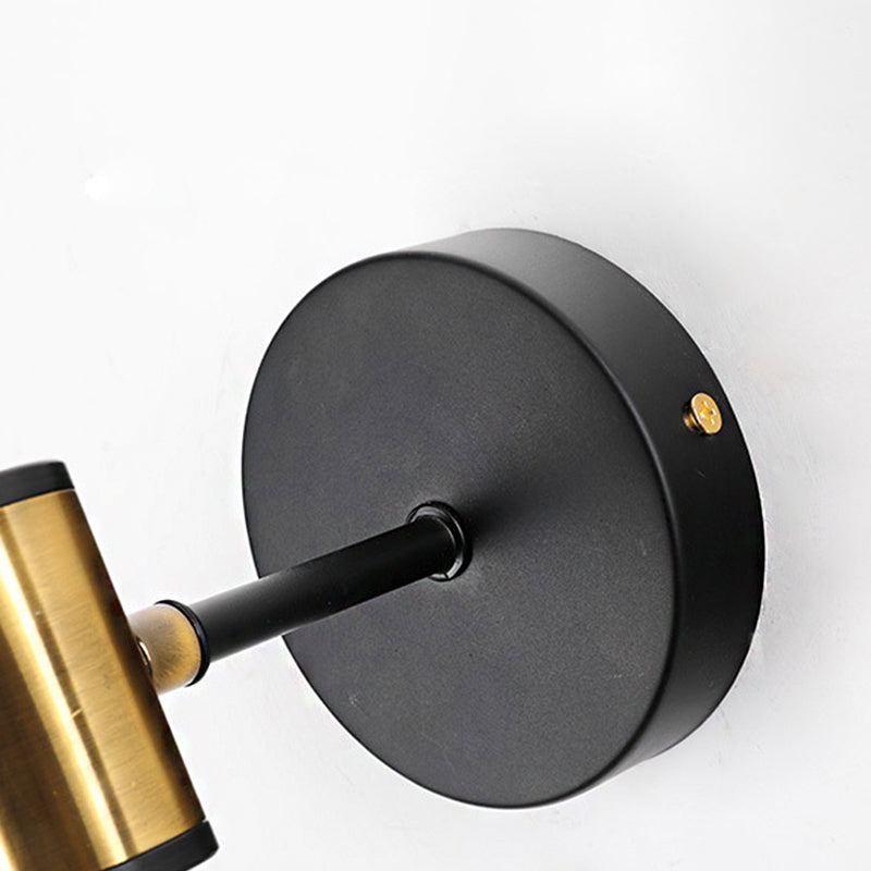 Frendorf | 1/2-Licht Schlafzimmer Wandleuchte Industriestil Schwarz/Messing Finish Wandleuchte mit Orbit Klar Glas Shade