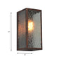 Frendorf | Rechthoekige Restaurant Wandlamp Duidelijk Gebroken Glas 1 Licht Industrial Wandverlichting in Verweerd Koper