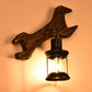 Frendorf | Laterne Schlafzimmer Wandleuchte Sconces Holz 1 Licht Industriell Gealtertes Bronze Wandleuchten-Fassung mit Werkzeug-Rückplatte