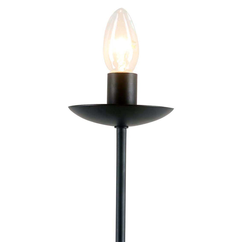 Frendorf | Schwarzes Finish Exposed Wandleuchte Industrie-Stil 1 Glühbirne Metall Wandmontage Licht mit Kerzendesign