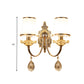 Frendorf | 1/2-Licht Ausladende Wandleuchte Sconce Traditionalismus Messing Satiniertes Weißes Glas Wandleuchtenarmatur mit Kristallverzierung
