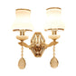 Frendorf | Bell Schlafzimmer Wandlampe Wand sconce Traditionell Opal Satinierte Glas 1/2 Glühbirnen Messing Wandlampe mit klarem Kristall Tropfen