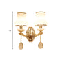 Frendorf | Bell Schlafzimmer Wandlampe Wand sconce Traditionell Opal Satinierte Glas 1/2 Glühbirnen Messing Wandlampe mit klarem Kristall Tropfen