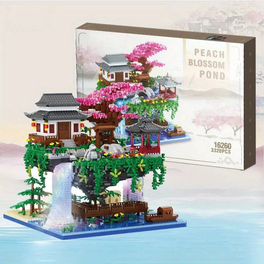 3320PCS Blöcke Baumhaus Diamant Gebäude Garten Architektur Wasserfall Licht DIY Ziegel Kirschblüte Spielzeug für Kinder Erwachsenen Geschenk
