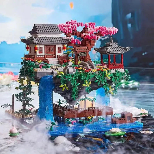 3320PCS Blöcke Baumhaus Diamant Gebäude Garten Architektur Wasserfall Licht DIY Ziegel Kirschblüte Spielzeug für Kinder Erwachsenen Geschenk