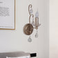 Frendorf | Roest/Verouderd Zilver 1/2 Lichten Wandlamp Lichtarmatuur Traditionele Kristallen Kaarsenstandaard Wandlamp voor Woonkamer