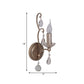 Frendorf | Roest/Verouderd Zilver 1/2 Lichten Wandlamp Lichtarmatuur Traditionele Kristallen Kaarsenstandaard Wandlamp voor Woonkamer