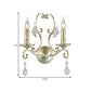 Frendorf | Roest/Verouderd Zilver 1/2 Lichten Wandlamp Lichtarmatuur Traditionele Kristallen Kaarsenstandaard Wandlamp voor Woonkamer
