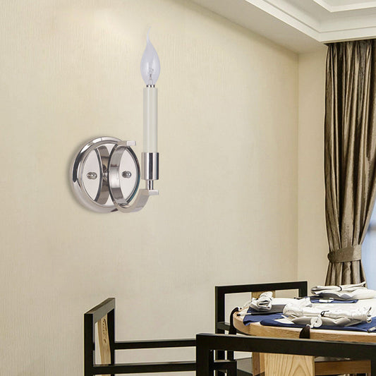 Frendorf | 1/4 Lights Metallic Wandleuchte Traditionelle Silber Kerzen-Stil Schlafzimmer Wandlampe
