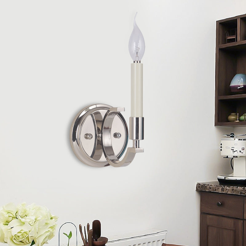 Frendorf | 1/4 Lights Metallic Wandleuchte Traditionelle Silber Kerzen-Stil Schlafzimmer Wandlampe