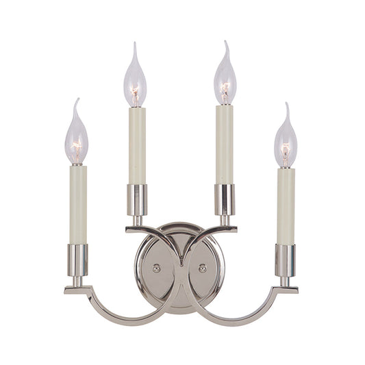 Frendorf | 1/4 Lights Metallic Wandleuchte Traditionelle Silber Kerzen-Stil Schlafzimmer Wandlampe
