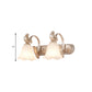 Frendorf | Traditionele Bloemenschaduw Vanity Wandlamp Melkglas 2/3 Koppen Badkamer Wandlicht met Gebogen Arm in Khaki