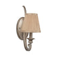 Frendorf | 1 Licht Gebogen Arm Wandverlichting Traditionele Flaxen Stof Wandlamp voor Slaapkamer