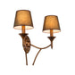 Frendorf | 1/2-Bulb Schlafzimmer Wandlampe Landhausstil Armeegrün Wandleuchte mit konischem Stoffschirm