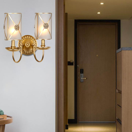 Frendorf | 1/2-Licht Messing Wandmontage Lampe Vintage Gold Finish Swag Arm Kerzen Wandlampe Lichtarmatur
