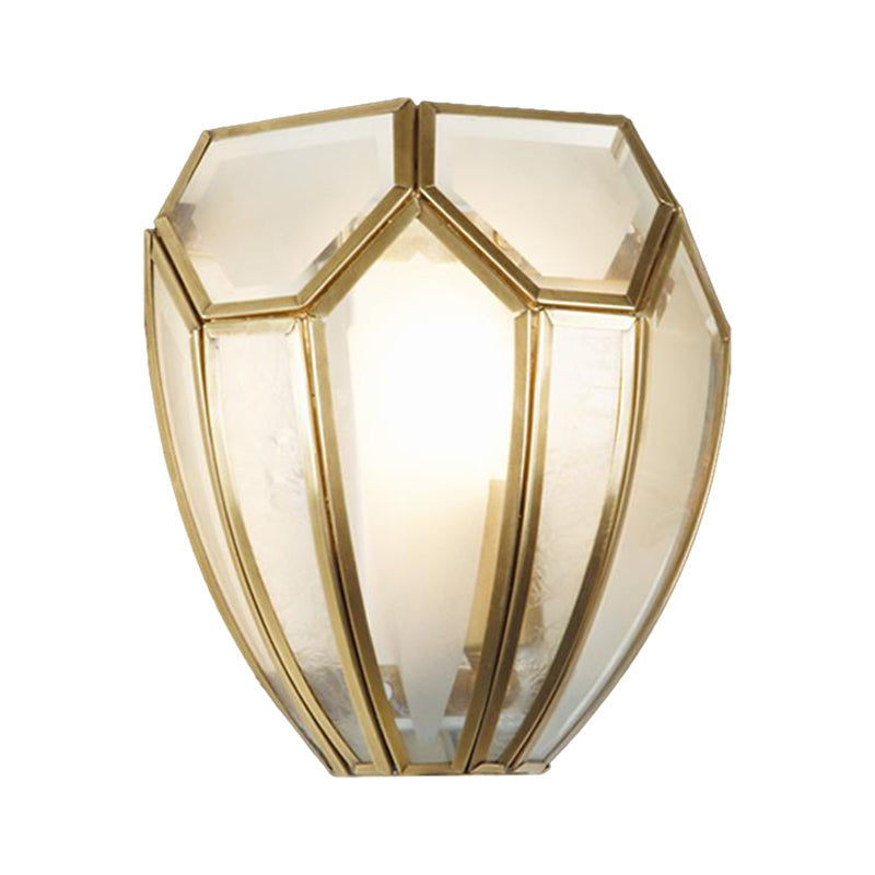 Frendorf | Gouden Afwerking Geometrische Wandlamp Traditioneel Metaal en Mondgeblazen Glas 1 Gloeilamp Wandlicht Sconces