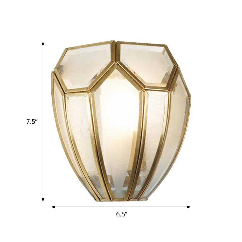 Frendorf | Gouden Afwerking Geometrische Wandlamp Traditioneel Metaal en Mondgeblazen Glas 1 Gloeilamp Wandlicht Sconces